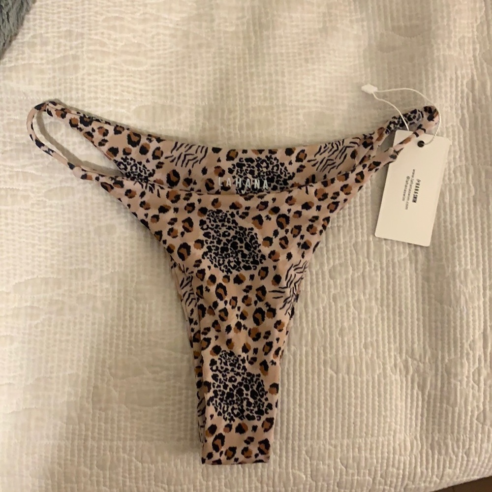 NWT Lahana Swim X Victoria Leopard Bikini Bottoms